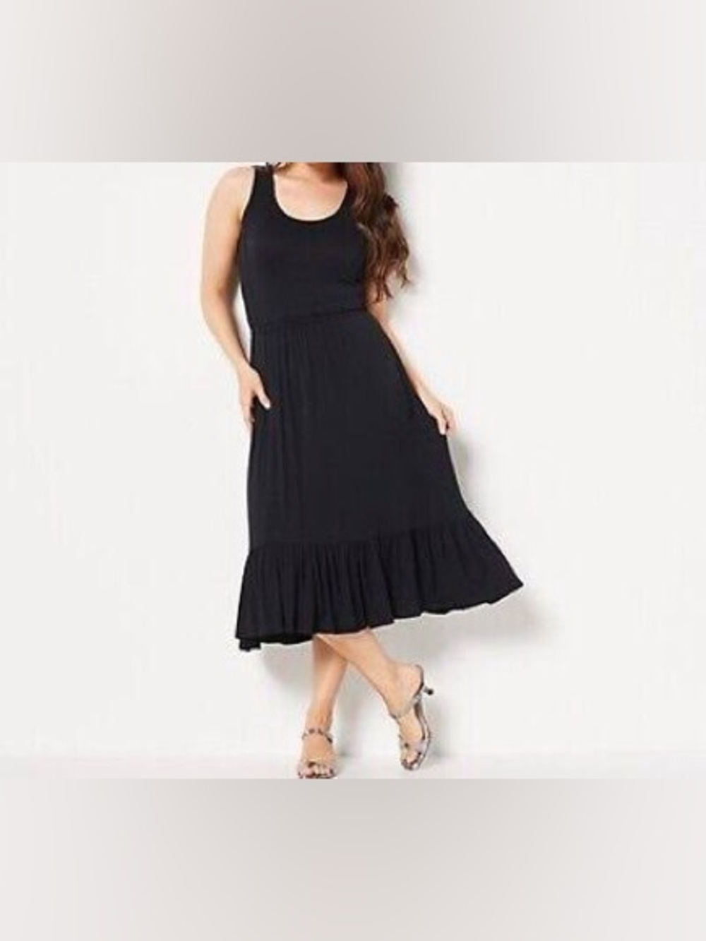 Jason Wu black sleeveless dress ruffle hem